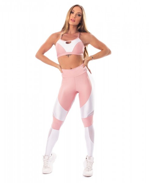 Outfit Sport Tight Lover + Top Rose White LETSGYM