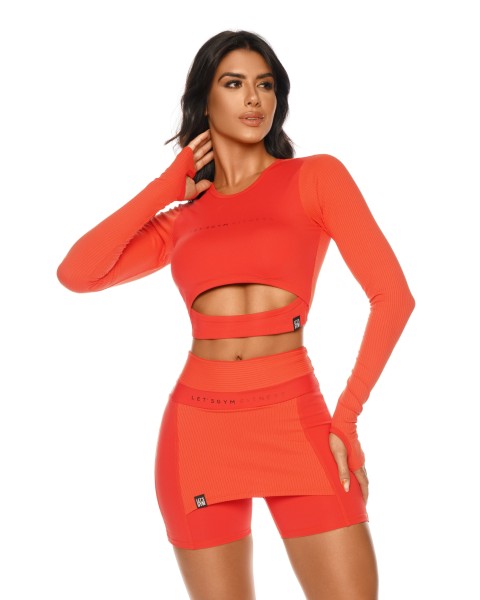 Outfit Tennis Rock Short + Oberteil Dimension Energize Orange
